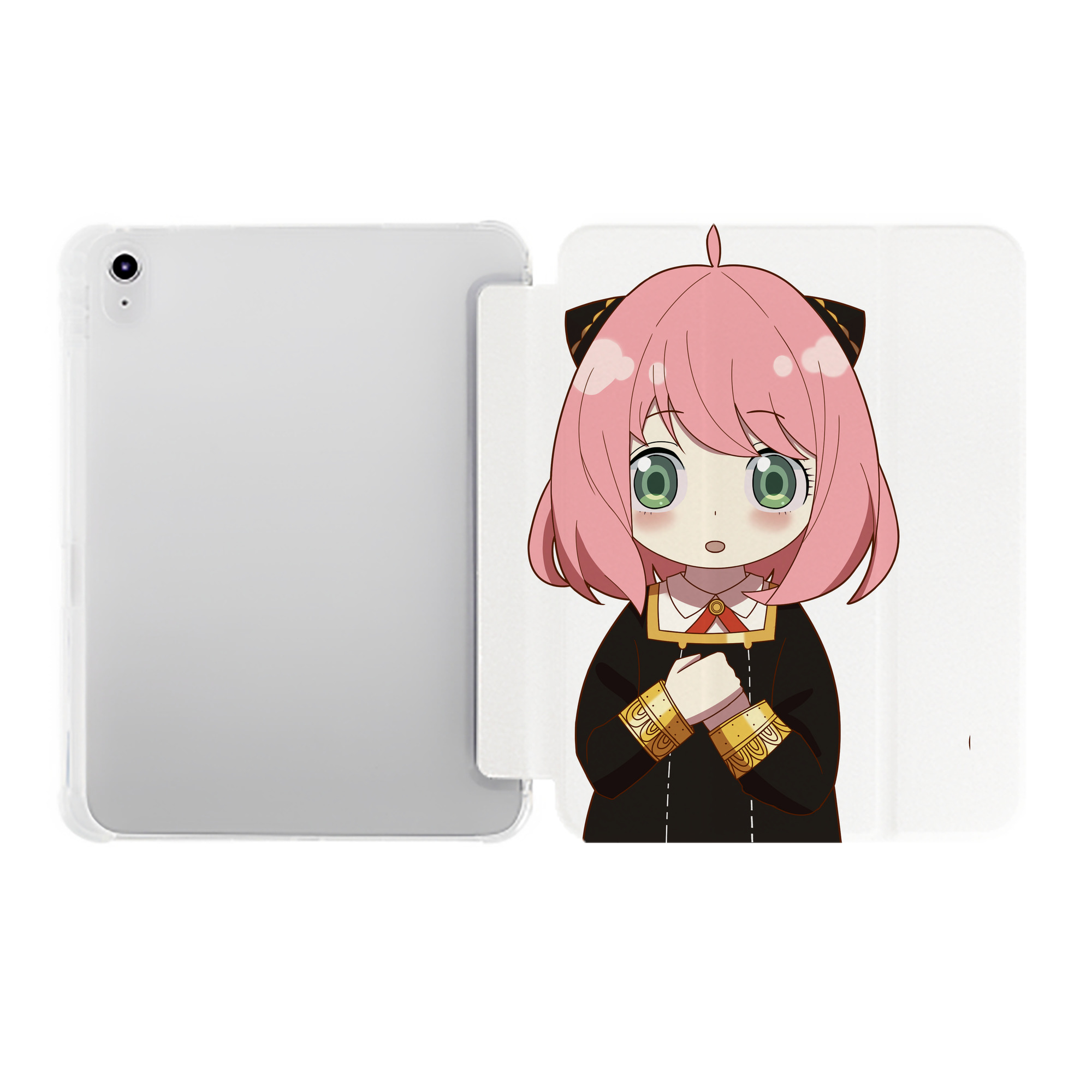 （画像用） SPY×FAMILY间谍家家酒 IPad ケース ペン収納付き 三つ折りスタンド PUレザー×シリコン 対応機種9.5/10.5/10.9インチ